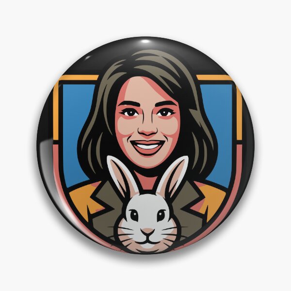 Item preview, Happy Woman Rabbit Pet Lover Emblem Design designed and sold by Tsugraf Designs.