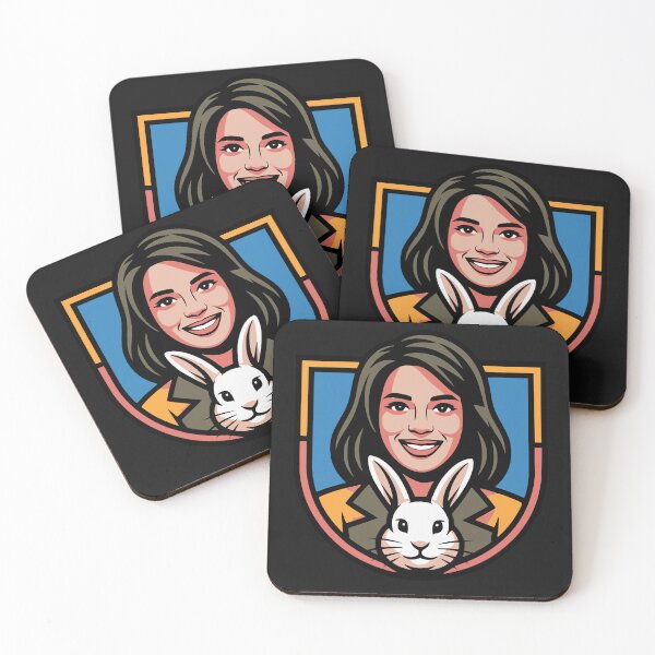 Item preview, Happy Woman Rabbit Pet Lover Emblem Design designed and sold by Tsugraf Designs.