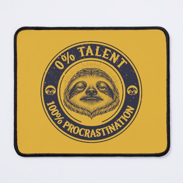 Item preview, Lazy Sloth 100 Percent Procrastination Badge designed and sold by ArtsB.