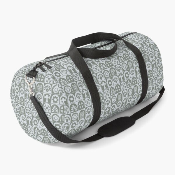 Item preview, Flower Tiles - Aegean Summer - green grey designed and sold by Stephanie Fiona Design.