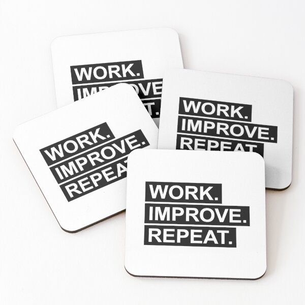Item preview, Work Improve Repeat Motivational Typography designed and sold by KMKreatives.