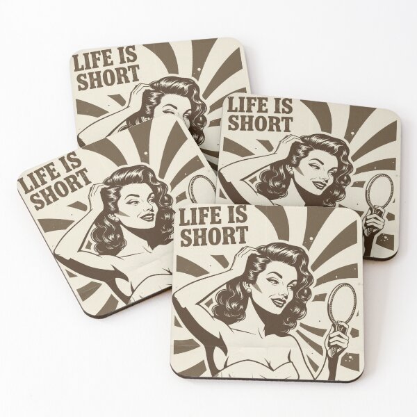 Item preview, Life is Short – Treat Yourself Well Retro designed and sold by HeyHas.