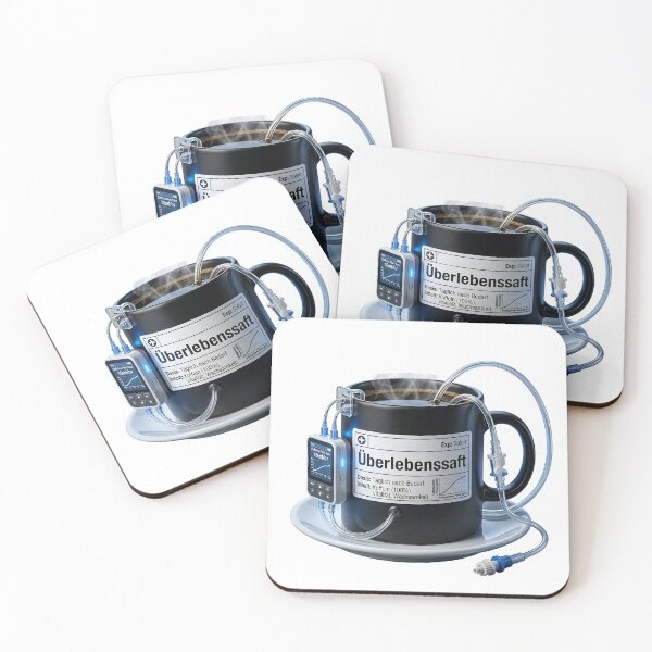 Item preview, Coffee cup with IV tubing inserted directly into the arm designed and sold by imaginosaurus.