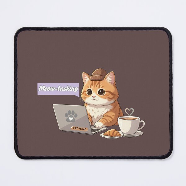 Item preview, Meow-tasking Cat - Work From Home Laptop Coffee Design designed and sold by Ink & Soul.