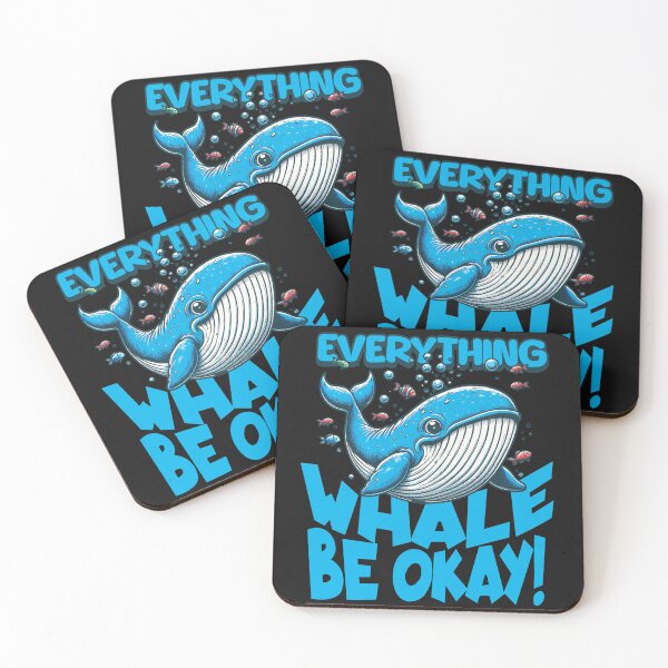 Item preview, Whale Be Okay Ocean Animal Pun Optimistic Design designed and sold by Tsugraf Designs.