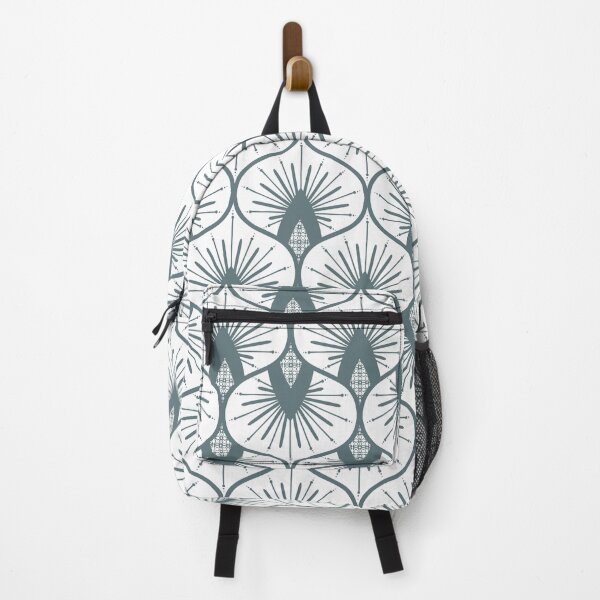Item preview, Ogee Sunburst - Solaria - white teal designed and sold by Stephanie Fiona Design.