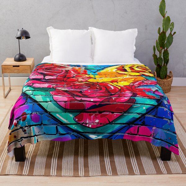 Item preview, Graffiti Colorful Heart With Roses Wall Art Mural designed and sold by DEC02.