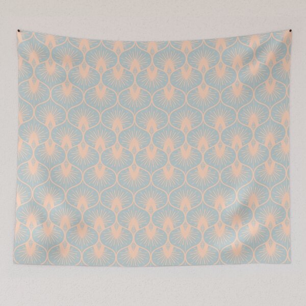 Item preview, Ogee Sunburst - Solaria - blue pink designed and sold by Stephanie Fiona Design.