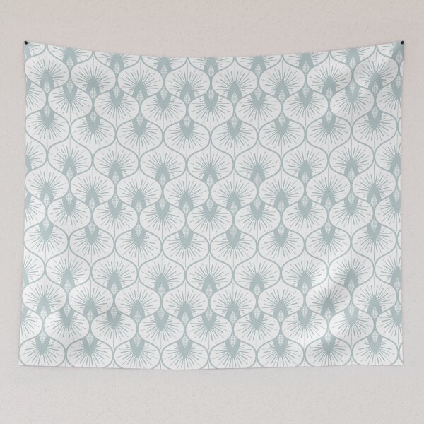Item preview, Ogee Sunburst - Solaria - blue white designed and sold by Stephanie Fiona Design.