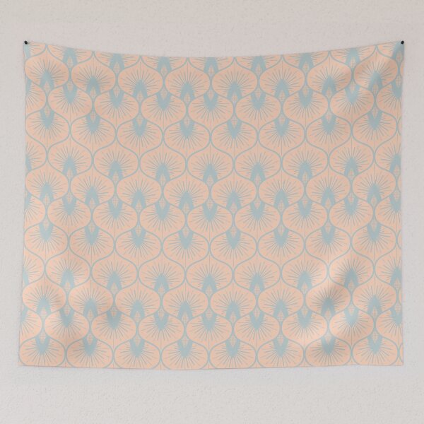 Item preview, Ogee Sunburst - Solaria - blue Soft Pink designed and sold by Stephanie Fiona Design.