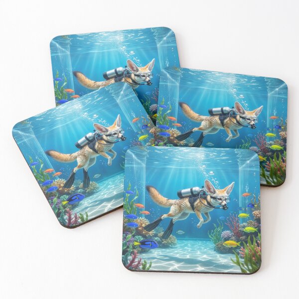 Item preview, Fennec Fox Invades Huge Tropical Aquarium designed and sold by Tridentulus.