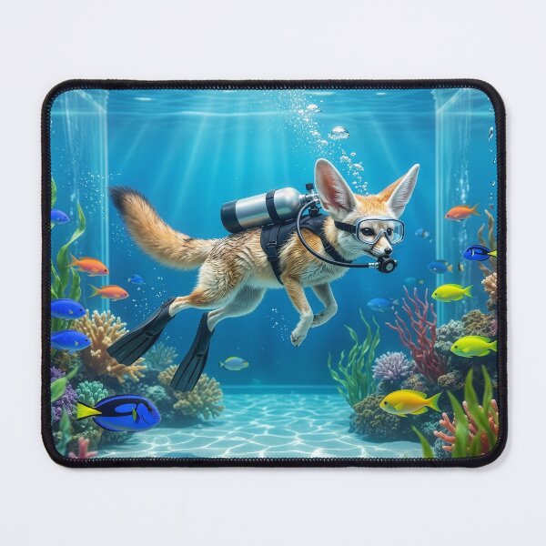 Item preview, Fennec Fox Invades Huge Tropical Aquarium designed and sold by Tridentulus.