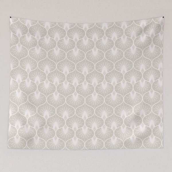 Item preview, Ogee Sunburst - Solaria - Grey Soft Pink designed and sold by Stephanie Fiona Design.