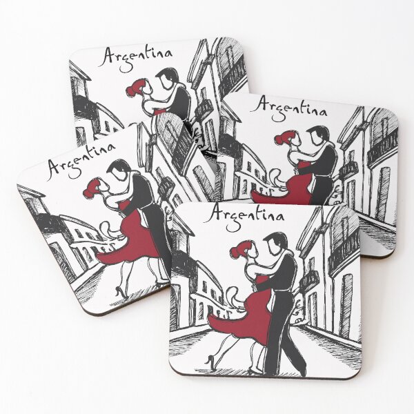 Item preview, Tango in the Street – Red Dress Dance Illustration designed and sold by zoliartdesign.