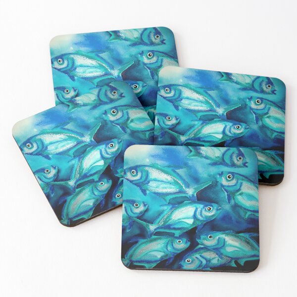 Item preview, #240 - School of Trevally Abstract Marine Ocean Artwork designed and sold by NathalieLeRiche.
