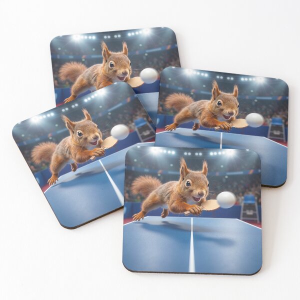 Item preview, Red Squirrel Plays Ping Pong designed and sold by Tridentulus.