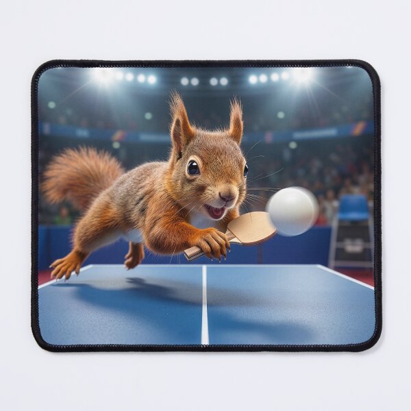 Item preview, Red Squirrel Plays Ping Pong designed and sold by Tridentulus.