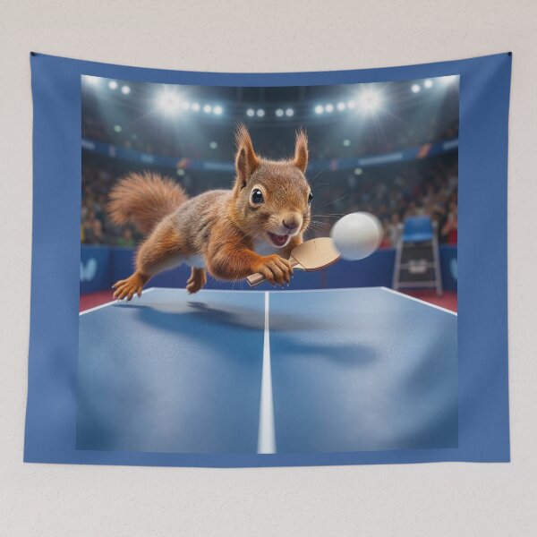 Item preview, Red Squirrel Plays Ping Pong designed and sold by Tridentulus.