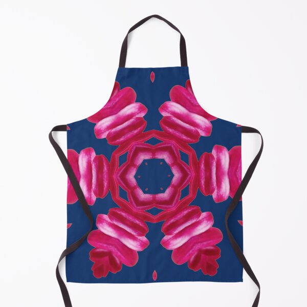 Item preview, Pink Floral Kaleidoscope on Navy Blue – Bold Botanical Pattern designed and sold by SilentBloomLab.