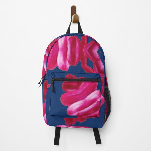 Item preview, Pink Floral Kaleidoscope on Navy Blue – Bold Botanical Pattern designed and sold by SilentBloomLab.