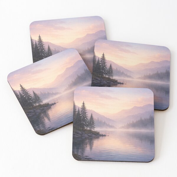 Item preview, Misty Mountain Lake Dawn designed and sold by Pixel Junkies Studio.