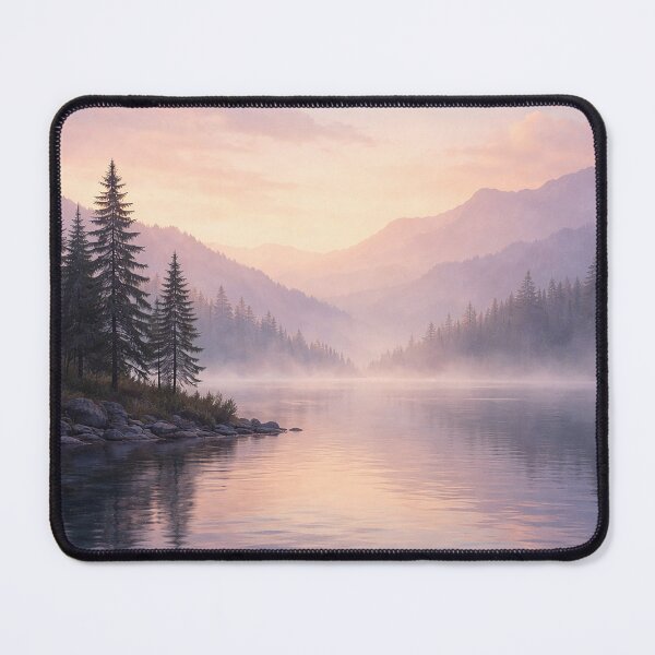 Item preview, Misty Mountain Lake Dawn designed and sold by Pixel Junkies Studio.