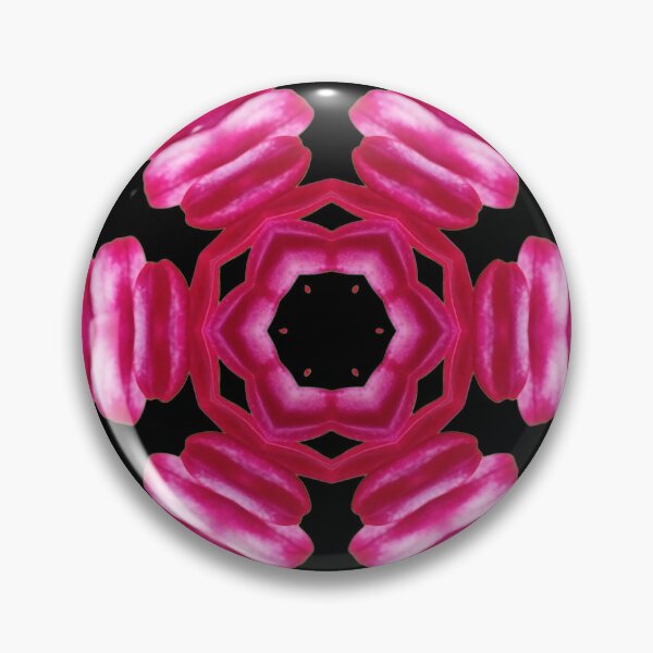 Item preview, Pink Floral Kaleidoscope on Black – Bold Statement Pattern designed and sold by SilentBloomLab.
