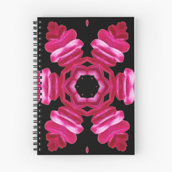 Item preview, Pink Floral Kaleidoscope on Black – Bold Statement Pattern designed and sold by SilentBloomLab.