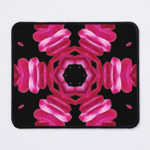 Item preview, Pink Floral Kaleidoscope on Black – Bold Statement Pattern designed and sold by SilentBloomLab.