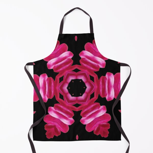 Item preview, Pink Floral Kaleidoscope on Black – Bold Statement Pattern designed and sold by SilentBloomLab.