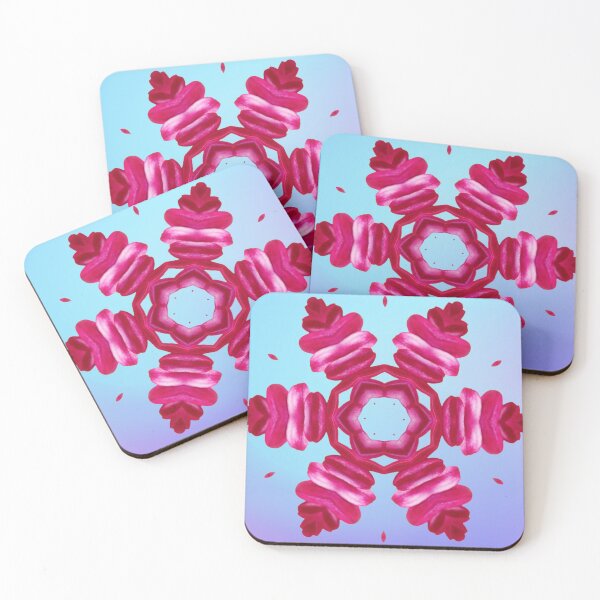 Item preview, Pink Floral Kaleidoscope on Gradient Background – Soft Aesthetic Pattern designed and sold by SilentBloomLab.