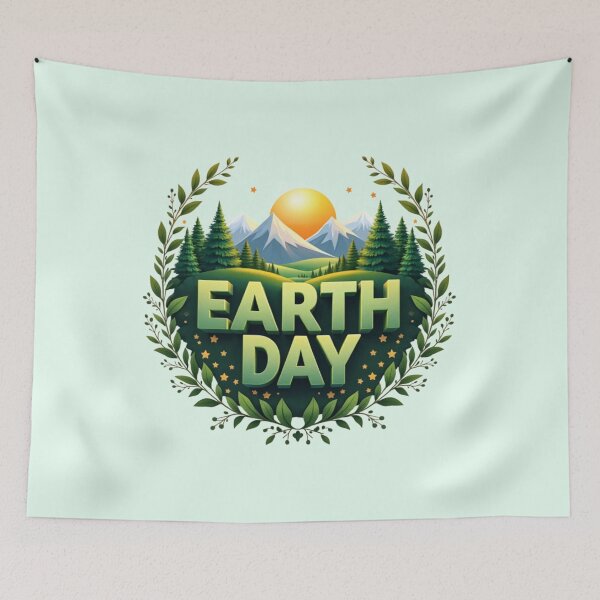 Item preview, Earth Day Emblem | Lush Green Planet & Flowers designed and sold by PriyaMagic.