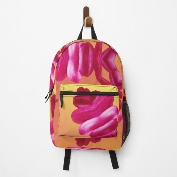 Item preview, Pink Floral Kaleidoscope on Orange – Vibrant Summer Pattern designed and sold by SilentBloomLab.