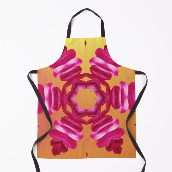 Artikelvorschau, Rosa Blumenkaleidoskop auf Orange – Lebendiges Sommermuster entworfen und verkauft von SilentBloomLab.