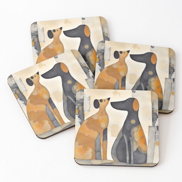 Item preview, Mid-Century Abstract Hound Duo designed and sold by CAutumnTrapp.