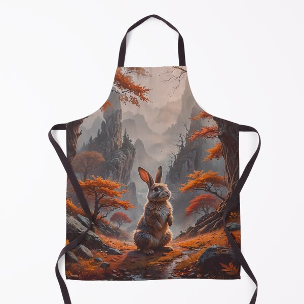 Item preview, Whimsical Rabbit in Autumn Fantasy Valley Wall Art designed and sold by BeautifulVirtues.