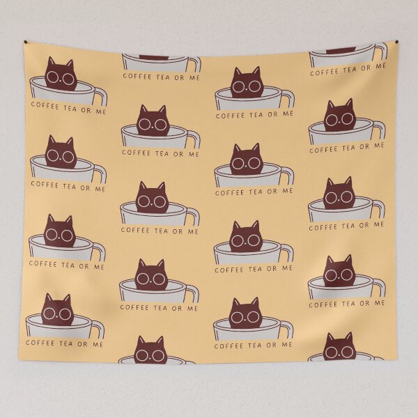 Item preview, Funny Cat in a Cup - "Coffee, Tea, or Me?" - Cute Kitten Lover & Coffee Enthusiast Art designed and sold by liveinbeauty.