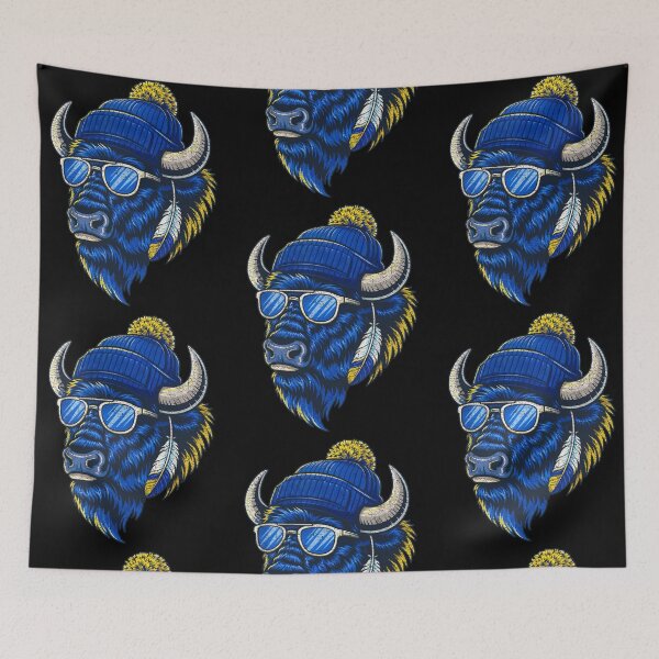Item preview, Cool Buffalo Wearing A Beanie And Sunglasses Buffalo-Bills Mascot designed and sold by phoebelevine.