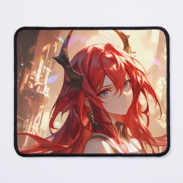 Item preview, Surtr Arknights Prelude To Dawn Red Hair Demon Horns Sunset Glow designed and sold by TanglenRabbit.