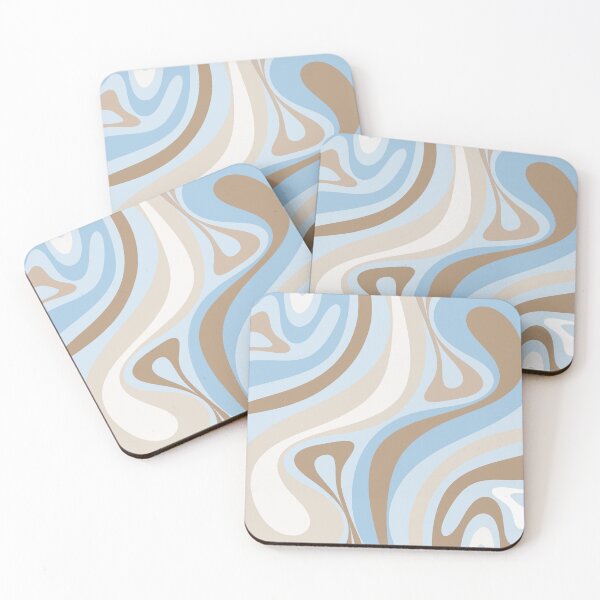 Item preview, Retro Abstract Ice Blue and Light Mocha New Groove Pattern designed and sold by kierkegaard.