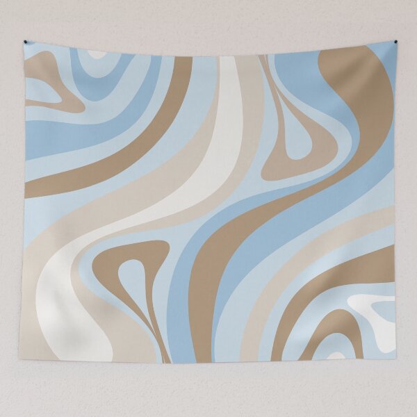 Item preview, Retro Abstract Ice Blue and Light Mocha New Groove Pattern designed and sold by kierkegaard.