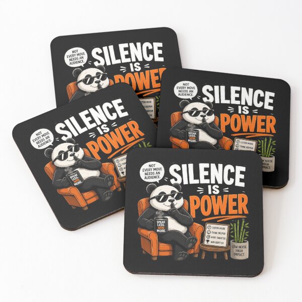 Item preview, Silence Is Power - Funny Panda Motivational Design designed and sold by Myra365Art.