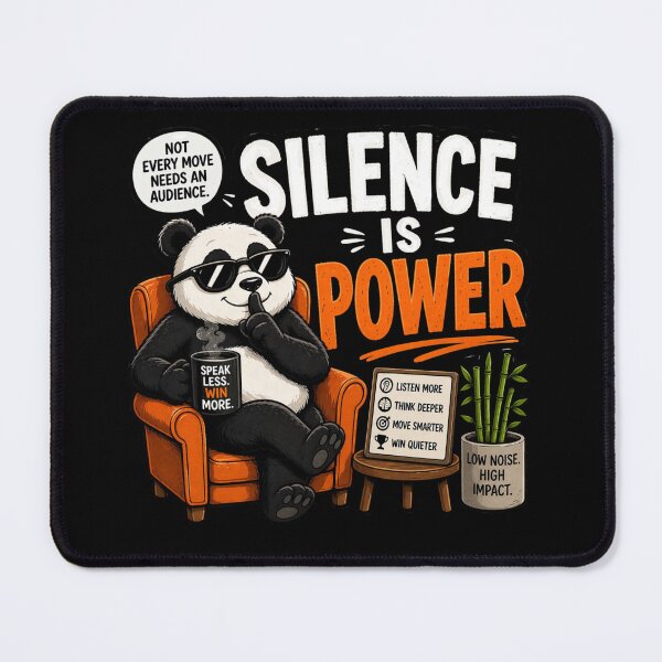 Item preview, Silence Is Power - Funny Panda Motivational Design designed and sold by Myra365Art.