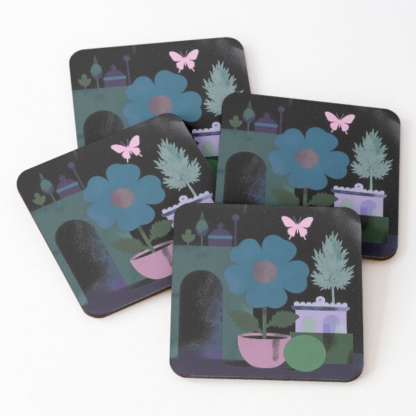 Item preview, The Midnight Contrast: Purple Flower and Mint Gateway designed and sold by joycrysstudio.
