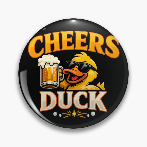 Item preview, Cheers Duck Funny Beer Duck Cartoon Design designed and sold by TeeTimeTreasure.