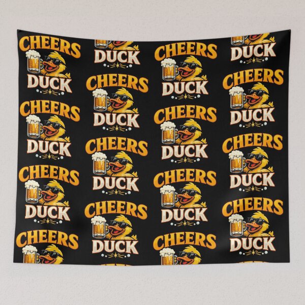 Item preview, Cheers Duck Funny Beer Duck Cartoon Design designed and sold by TeeTimeTreasure.