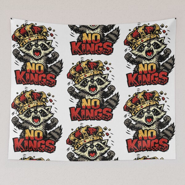 Item preview, No Kings Feral Raccoon Chaos Protest Anti Trump designed and sold by phoebelevine.