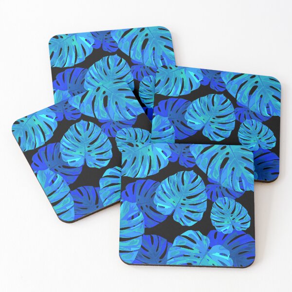 Item preview, Blue And Aqua Tropical Monstera Palm Leaves Pattern designed and sold by DEC02.