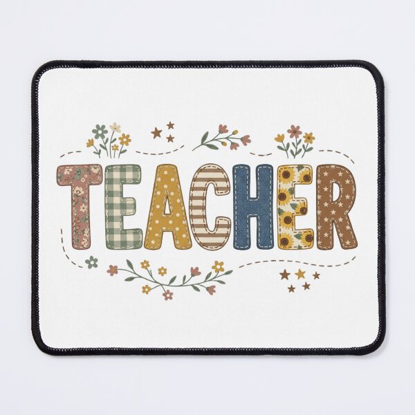 Item preview, Patchwork Teacher Floral Boho Wildflower Design designed and sold by ShopVelona.