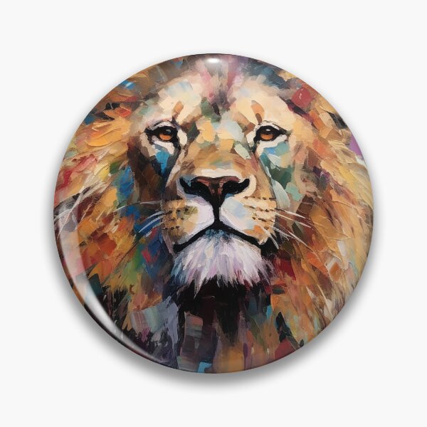 Item preview, Regal, Rugged, Majestic Lion Face Impasto Style Art designed and sold by DEC02.